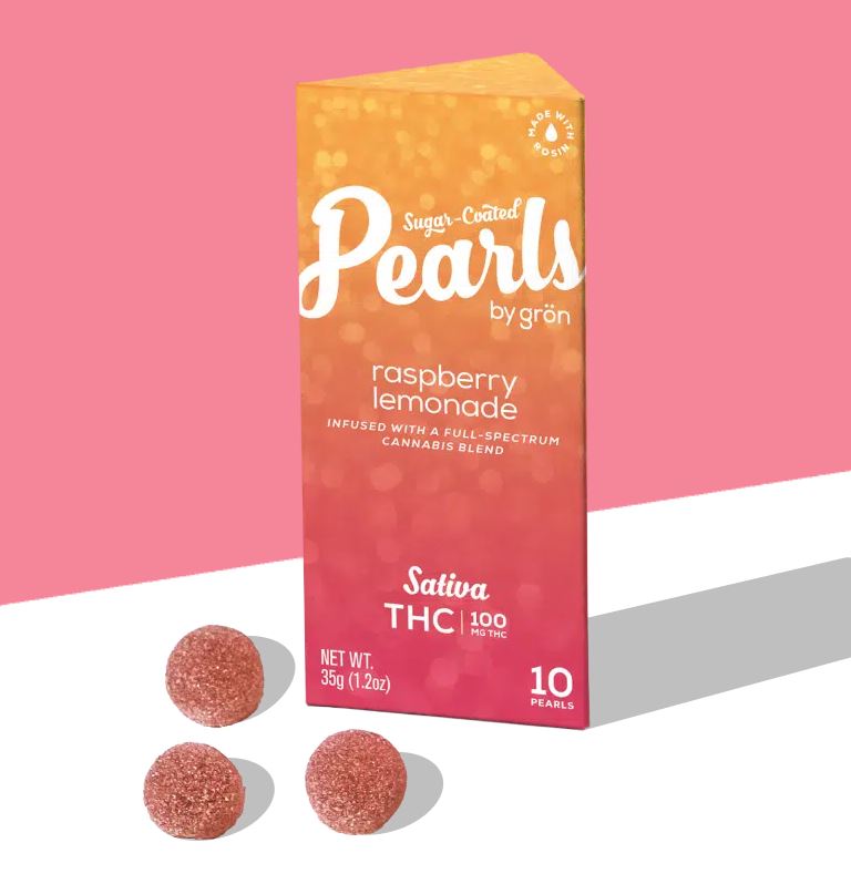 Photograph of product: Gron: Raspberry Lemonade Pearls | 100mg TH-oui | 10pk