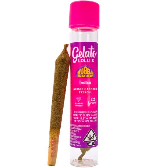 Photograph of product: Gelato Infused Pre-roll Bubba Kush 1.2g - 
