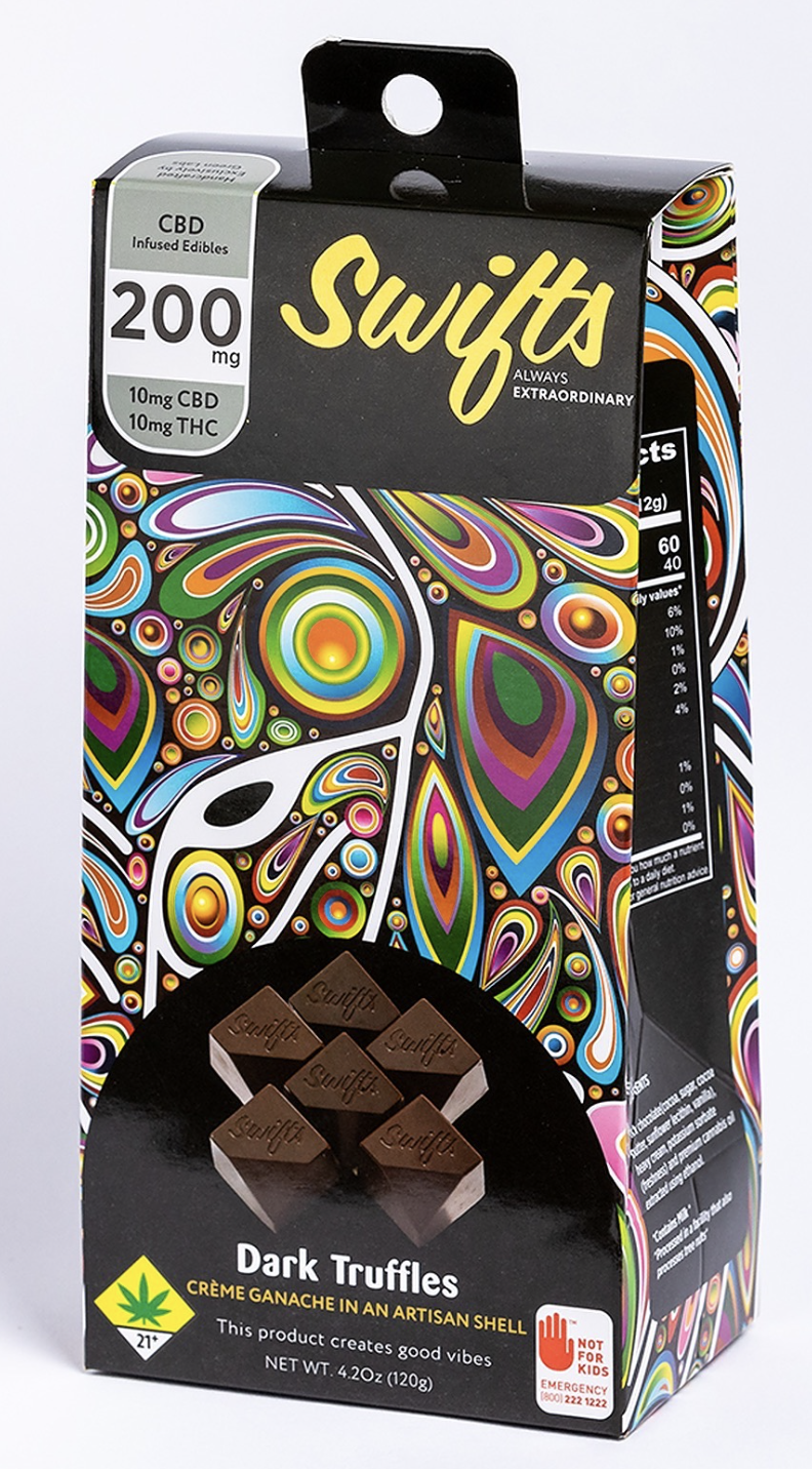 Photograph of product: Dark Chocolate TH-oui:CBD Truffles, 10-Pack