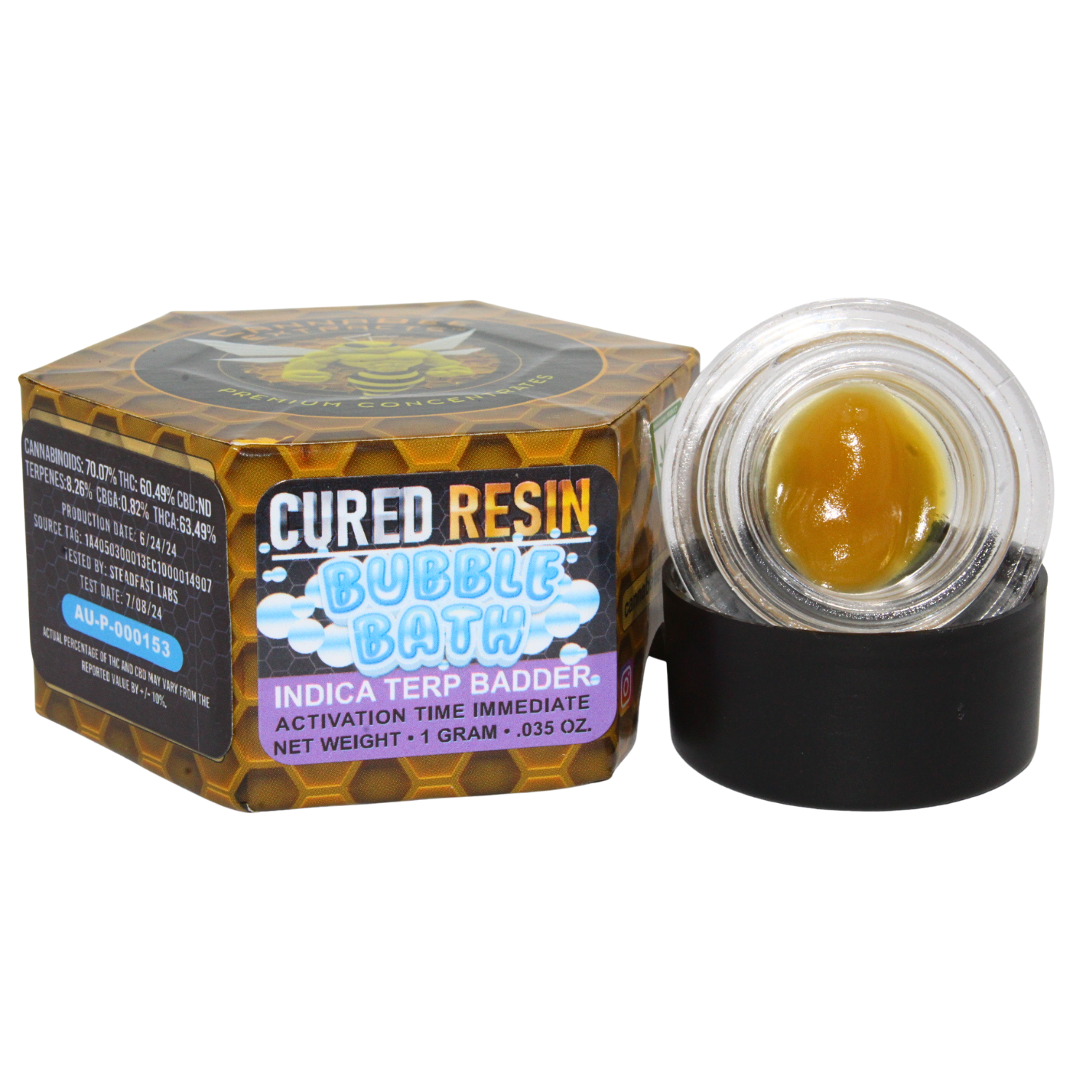 Photograph of product: CANNABEE EXTRACTS BUBBLE BATH CR TERP BADDER REC