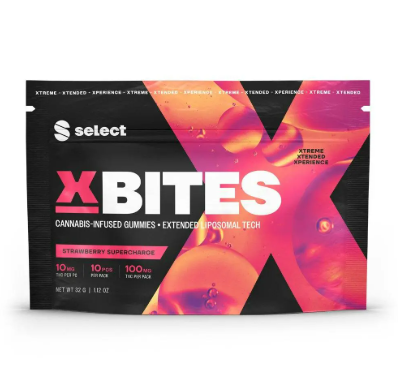 Photograph of product: Strawberry Supercharge X-Bites (10mg/100mg) (Select)