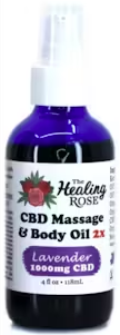 Photograph of product: The Healing Rose Lavender CBD
Massage + Body Oil - 4 oz