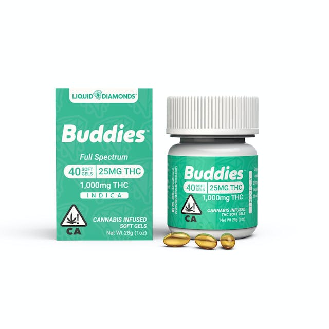 Photograph of product: Oui'd Live Resin 25mg Capsules | 40pc | 1000mg | Buddies - 