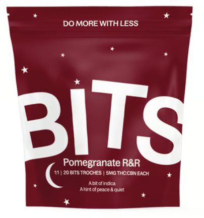 Photograph of product: (67643) 100mg Pomegranate R&R Bits Gummies 20 pack