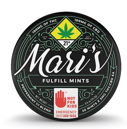 Photograph of product: Mari's Mints - Fulfill - Peppermint [1:1] - 20pk Edibles