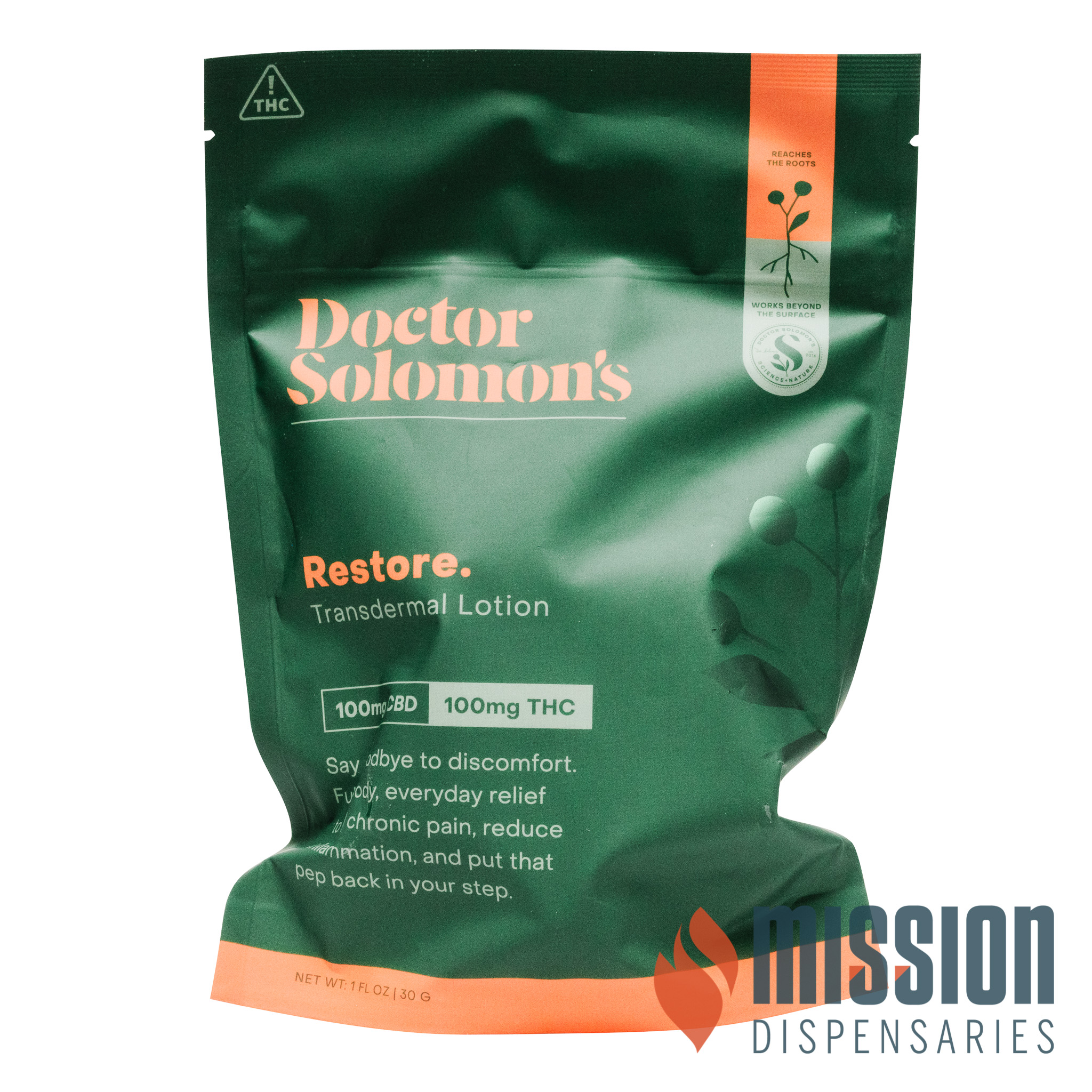 Photograph of product: Lotion | Doctor Solomon's | Restore [1:1 CBD/TH-oui] [1oz]