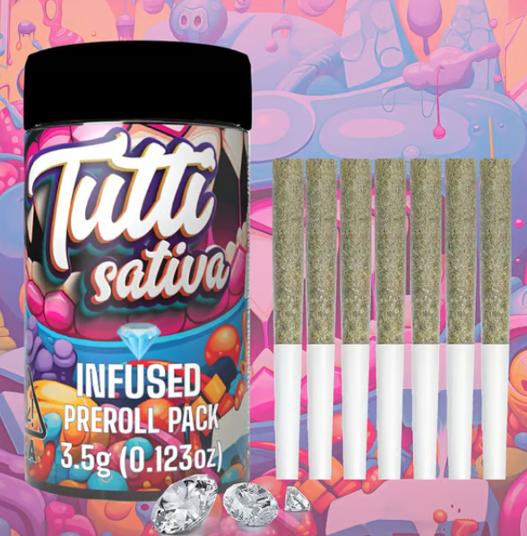 Photograph of product: Tutti - Maui Wowie - 3.5g - 7Pk Infused Prerolls - Oui'd