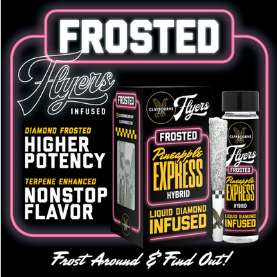 Photograph of product: PINEAPPLE EXPRESS 1G | CLAYBOURNE CO. FLYERS FROSTED INFUSED .5G 2 PACK