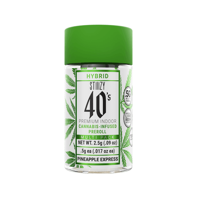 Photograph of product: 40's | Pineapple Express | .5g x 5 Infused Pre-Rolls - 