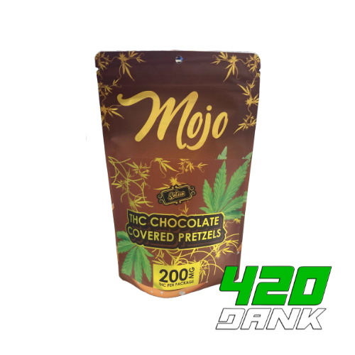 Photograph of product: Mojo Chocolate - 200mg - Chocolate Cover Pretzels