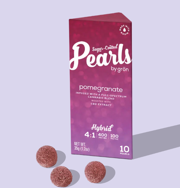 Photograph of product: E106 | Gron | Pomegranate Pearls | Hybrid | 100mg | 4:1 CBD:TH-oui