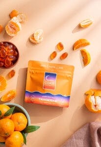 Photograph of product: Tangerine 1:1:1 TH-oui:CBD:CBG Gummies - 20 Pack