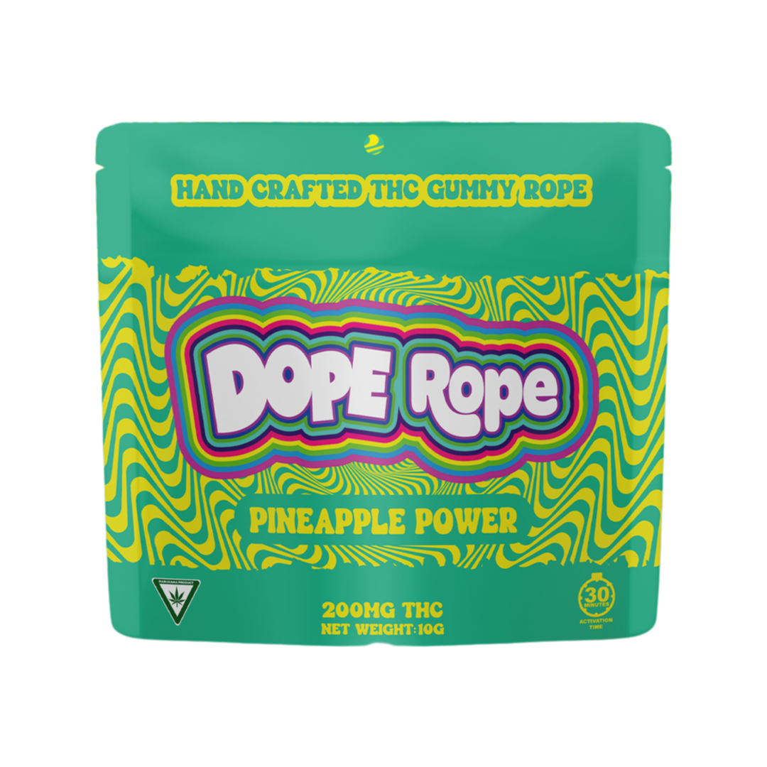Photograph of product: Dope Rope | Pineapple Power Single Rope Gummy | 200mg