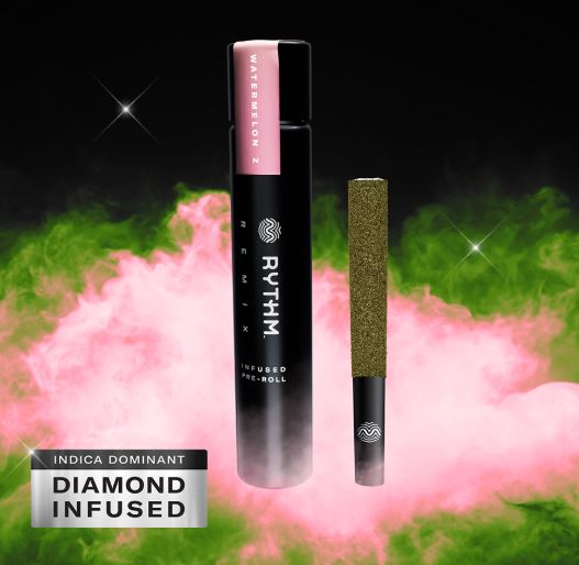 Photograph of product: RYTHM REMIX WATERMELON Z INFUSED PRE-ROLL 1G