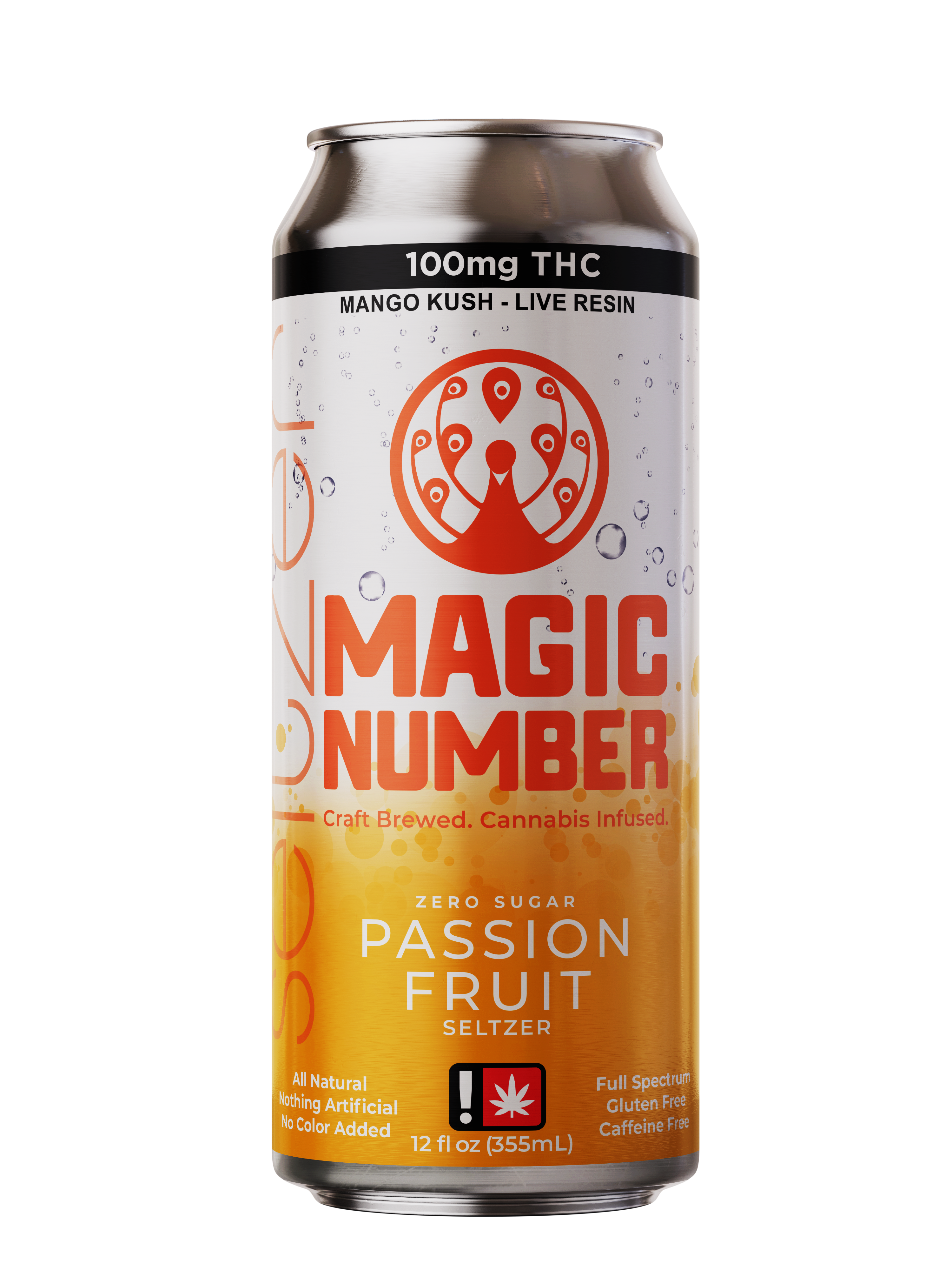 Photograph of Product: Passion Fruit Seltzer w/ Live Resin | 100mg