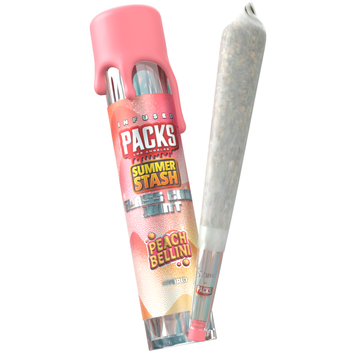 Photograph of product: Packs La | Peach Bellini | 1g Glass Tipped "Glone" Pre Roll