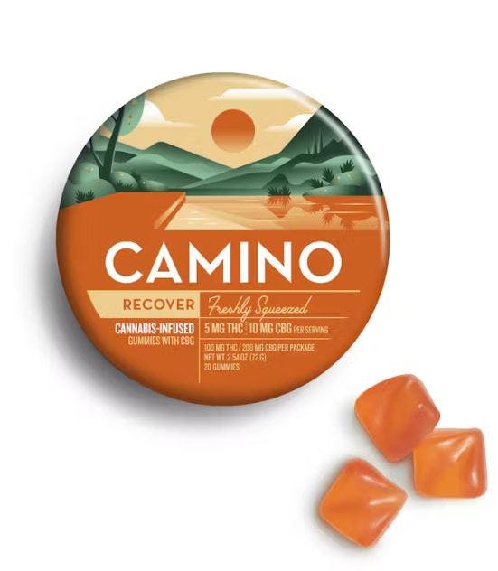 Photograph of product: Camino Freshly Squeezed (H) 1:2 THC:CBG Gummies 5mg 20pk