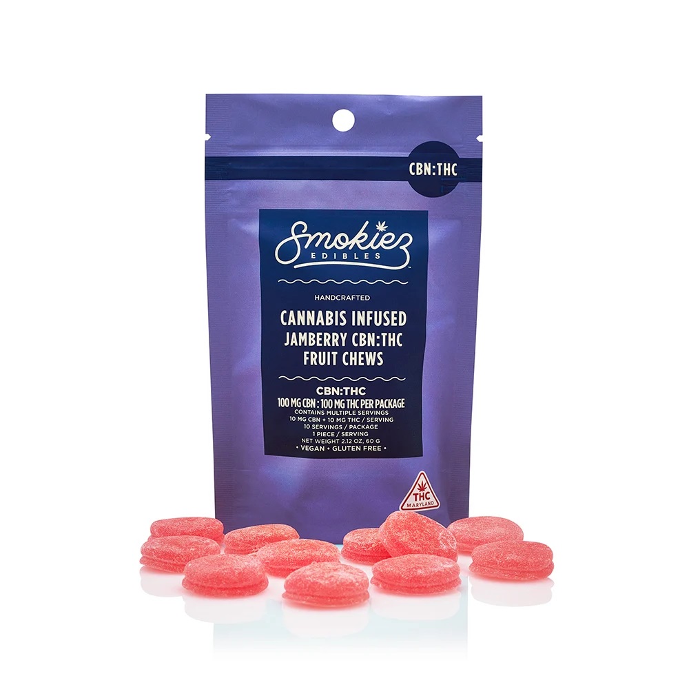 Photograph of product: Smokiez Sweet Jamberry CBN Sleep Gummies 10mg x 10-Pack