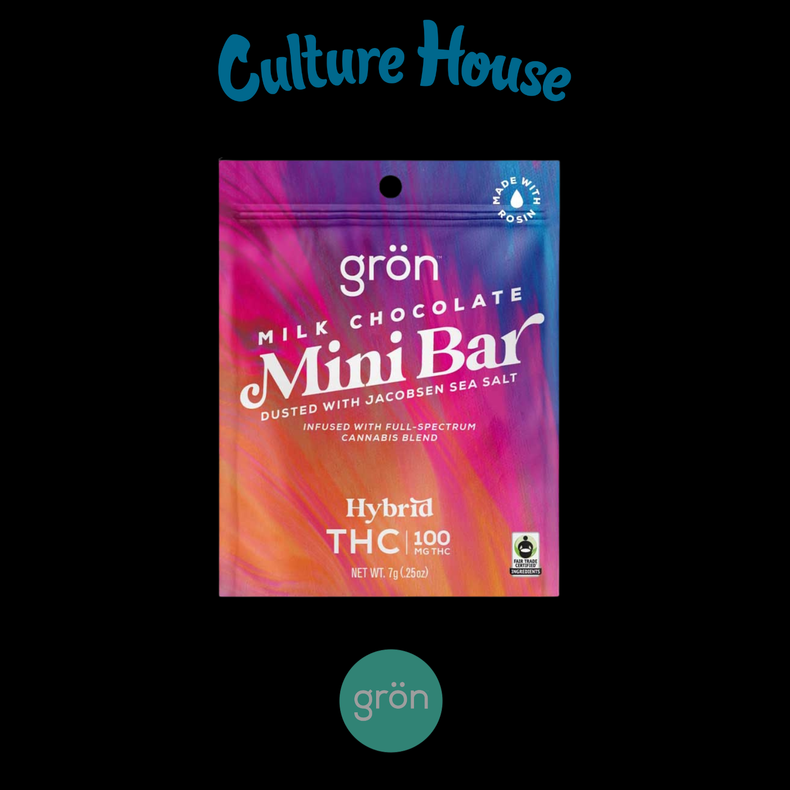 Photograph of product: Gron | Milk Chocolate Mini Bar Daytime Oui'd | 1:1 CBG :TH-oui