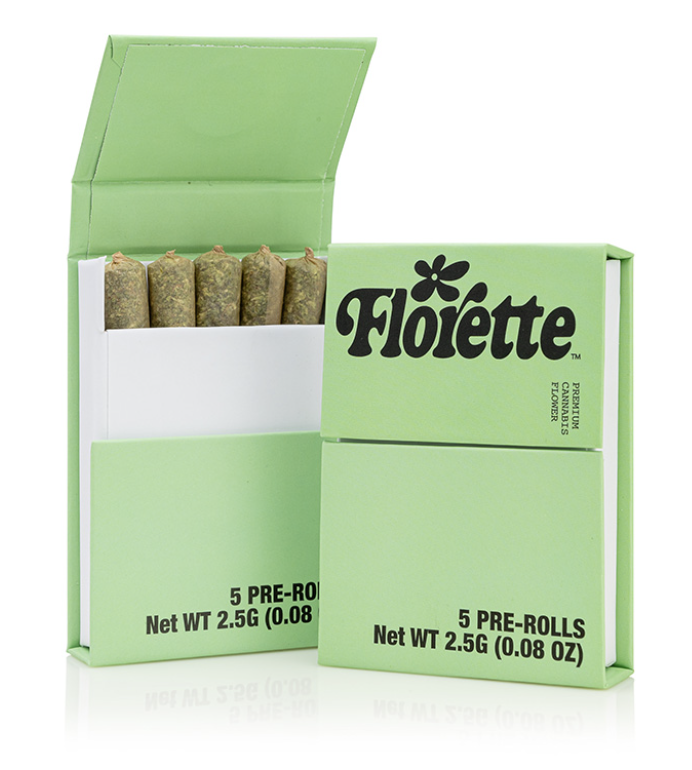 Photograph of product: Florette- 5pk Prerolls .5g- Blue Zushi