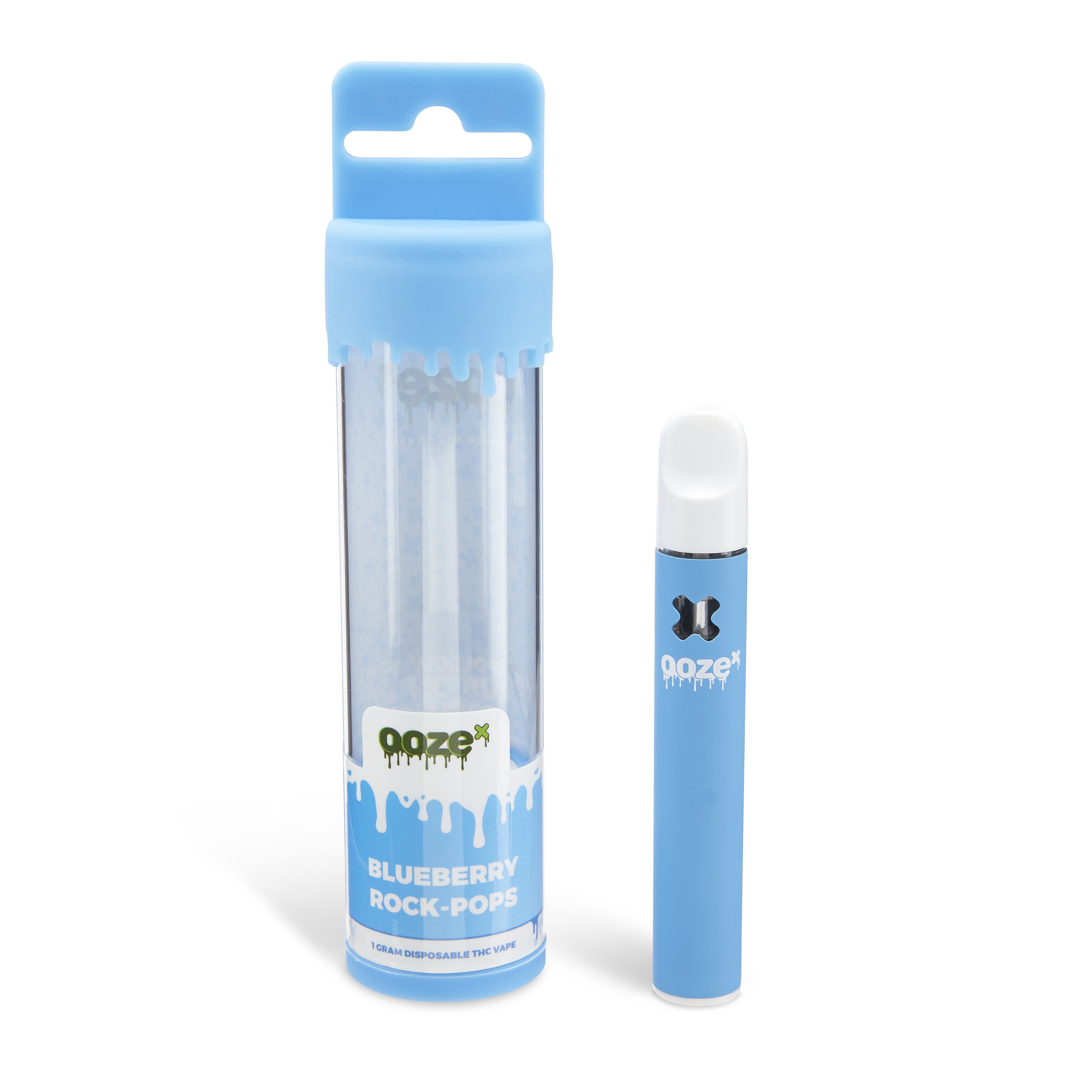 Photograph of product: OozeX Disposable 1g Vape- Blueberry Rock- Pops - MED