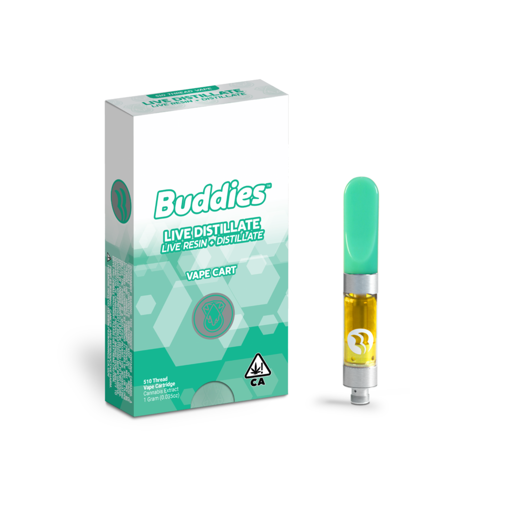 Photograph of product: Buddies - HEAVY CARMEL - Live + Distillate Cartridge - - I