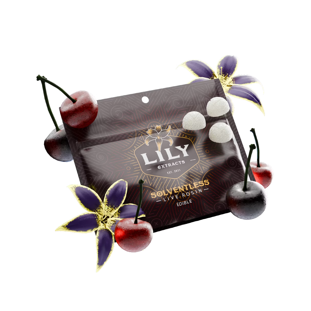 Photograph of product: Lily Extracts | Passionfruit | Live Rosin Chews | 100mg