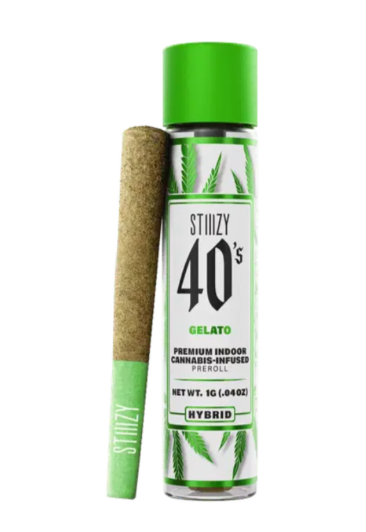 Photograph of product: Stiiizy | 40's 1g Live Resin & Kief Infused Pre Roll | Gelato