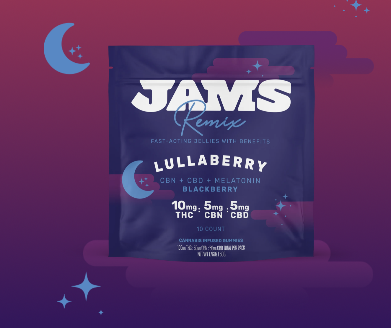 Photograph of product: Jams | Fast-Acting Jellies | Lullaberry Nightime w/ CBN