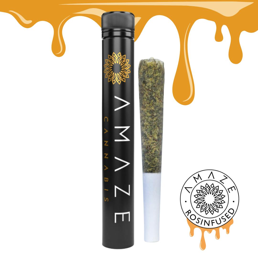 Photograph of product: Amaze - Rosin Infused Pre-Rolls Red Runtz 6pk - 3g