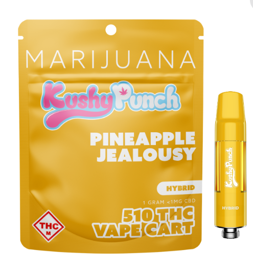 Photograph of product: KUSHY PUNCH 1G PINEAPPLE JEALOUSY CARTRIDGE-HYBRID