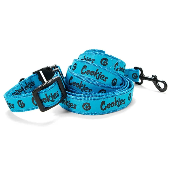 Photograph of product: Cookies - Nylon Dog Leash & Collar - Cookies Blue - L