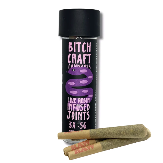 Photograph of Product: Bitch Craft 1.8g MultiPack Infused PreRoll - Serpent's Spell 3 x