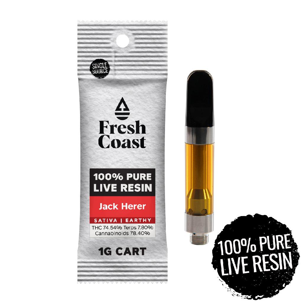 Photograph of product: Fresh Coast Jack Herer Pure Live Resin 510 Cartridge | 1g