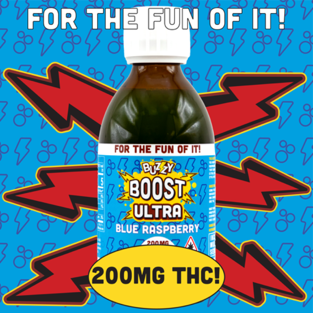Photograph of product: Buzzy BOOST Blue Raspberry - 200mg/1pk