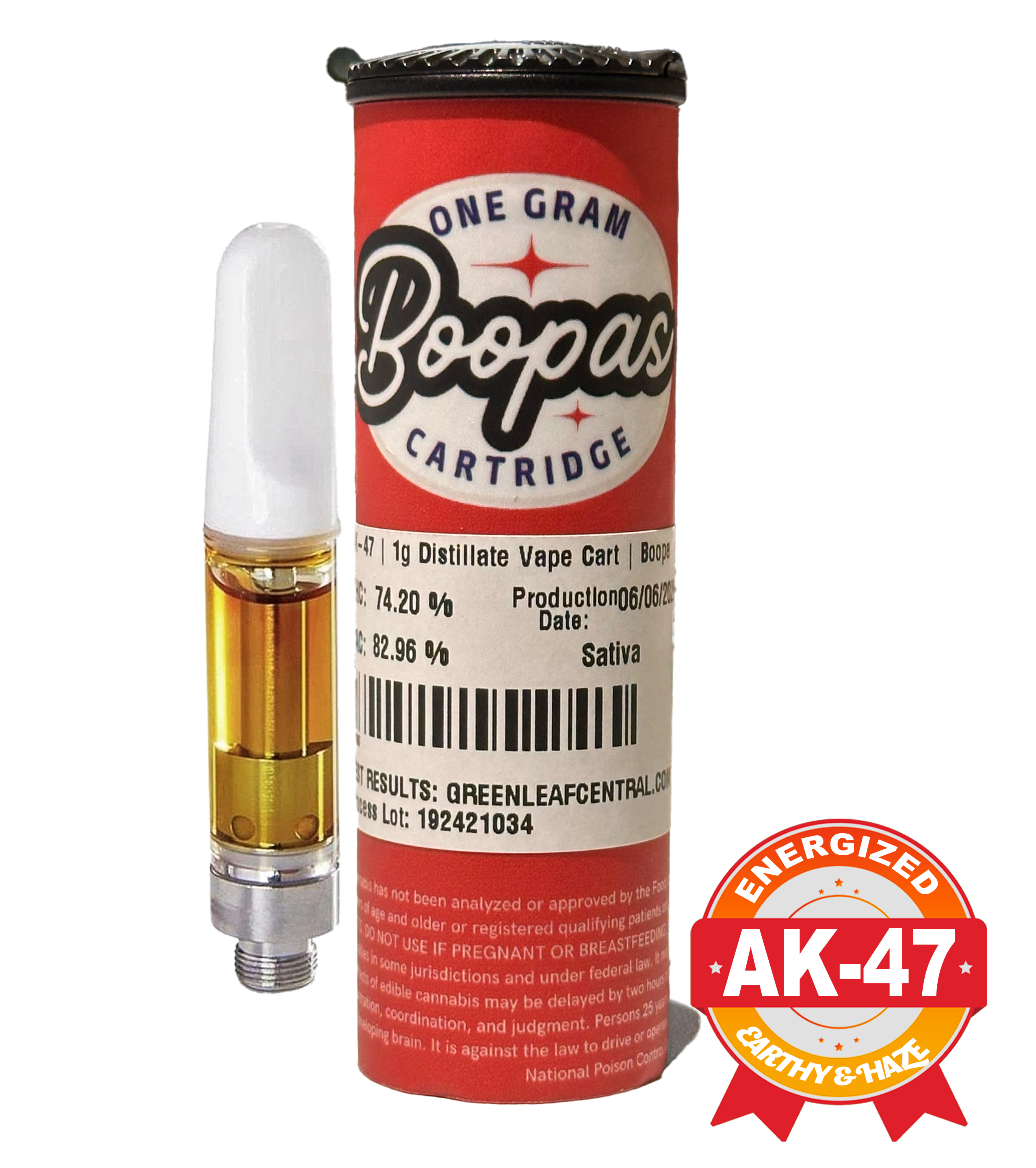 Photograph of product: AK-47 | 1g Distillate Vape Cart | Boopa
