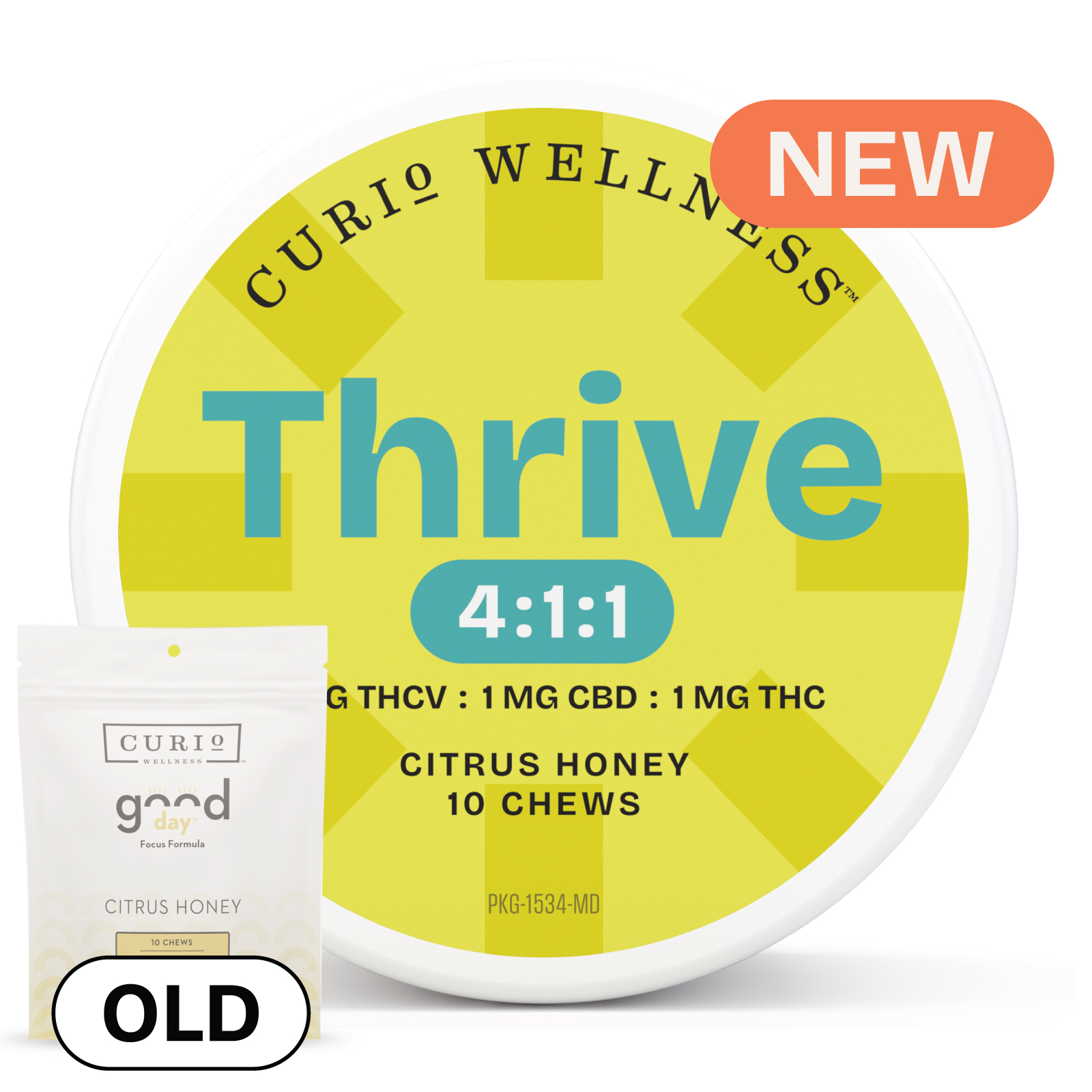 Photograph of product: Thrive 4:1:1 Lemon Lift Chews (Formerly Good Day TH-ouiV Focus Formula Chews)