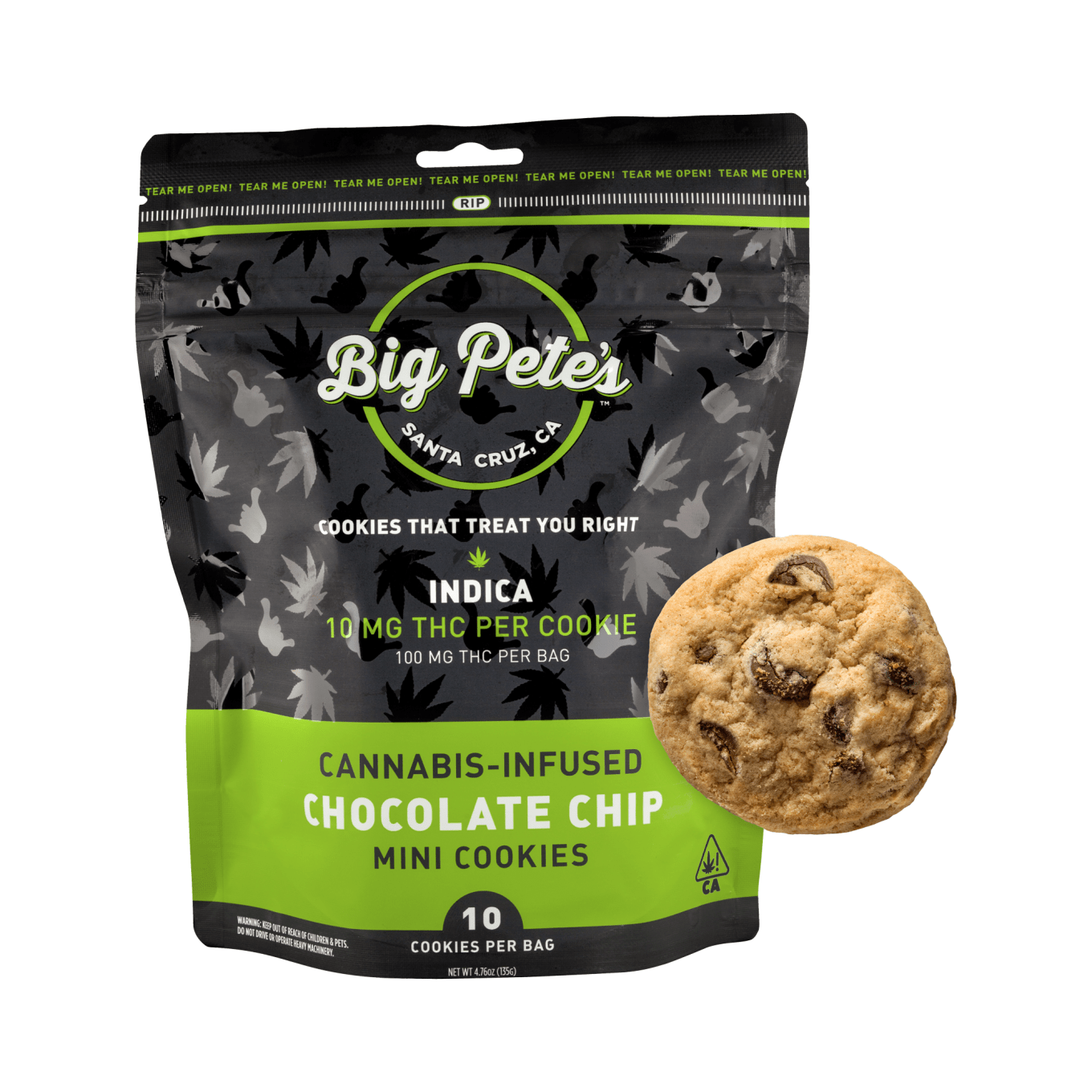 Photograph of product: Big Pete's - 100mg - 10ct - Chocolate Chip Oui'd