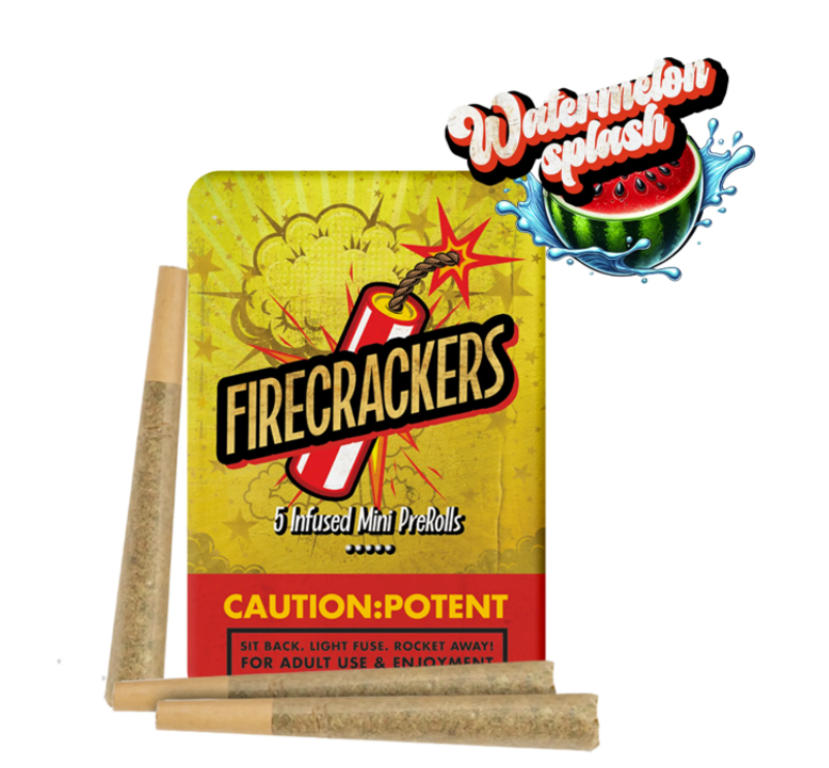 Photograph of Product: Firecracker Watermelon Splash 0.7g 5pk Infused Prerolls
