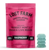 Photograph of product: Lost Farm Raspberry x Sunset Mintz Live Resin 10pk Gummies