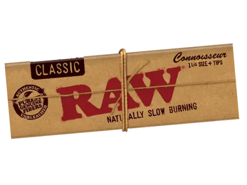 Photograph of product: Raw Organic Connoisseur 1 1/4 Rolling Pappers w/tips