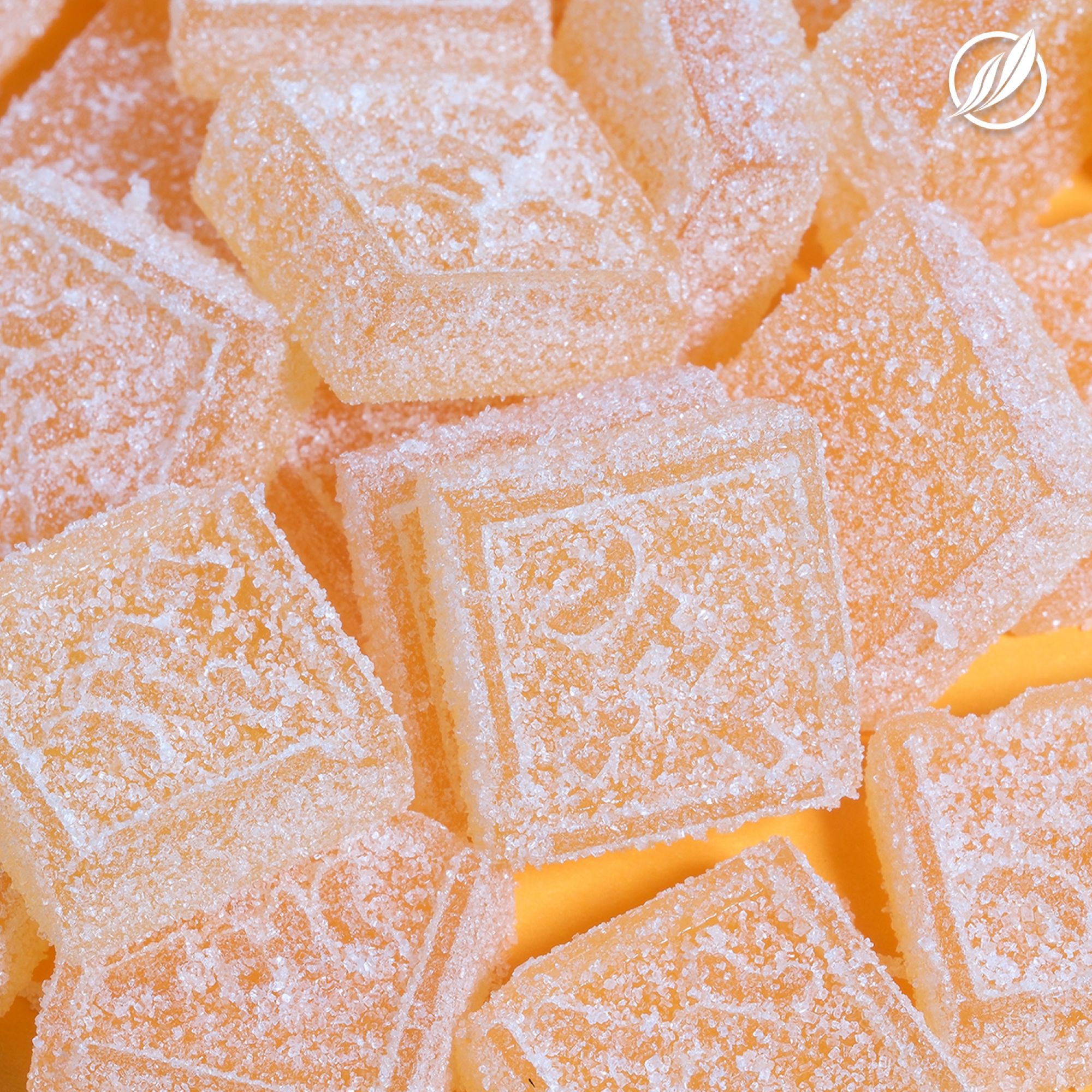 Photograph of product: Encore Sour Mandarin Gummies T97.6mg C102.6mg I 25806