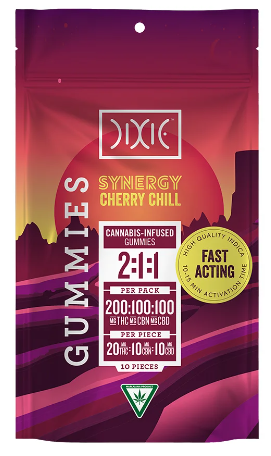 Photograph of product: Dixie Synergy Cherry Chill Gummies 100mg