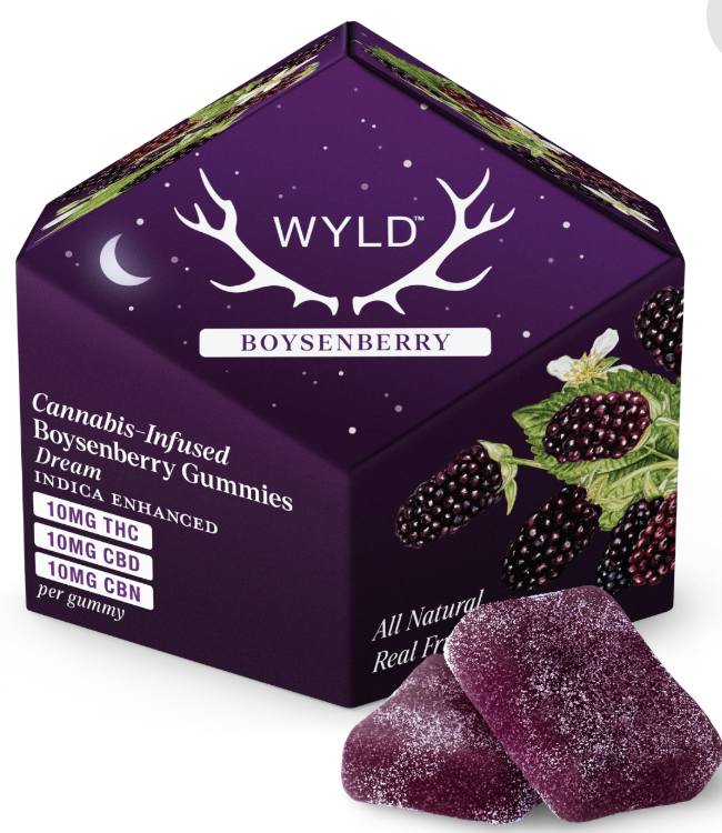Photograph of product: WYLD-Boysenberry 1:1:1 CBD:CBN 100:100:100