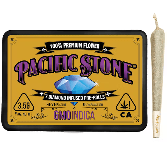Photograph of product: Pacific Stone - Diamond Infused - GMO S1 - .5g - 7pk Prerolls - 