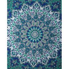 Photograph of product: Elephant Mandala Tapestry - Blue/Green - 31" x 44.5"
