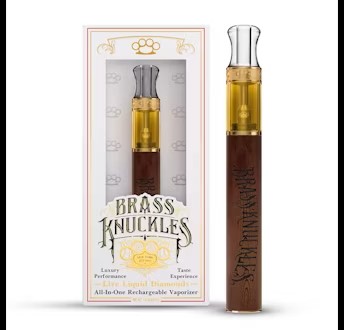 Photograph of product: Brass Knuckles | Liquid Diamonds | Acapulco Gold | AIO Vape