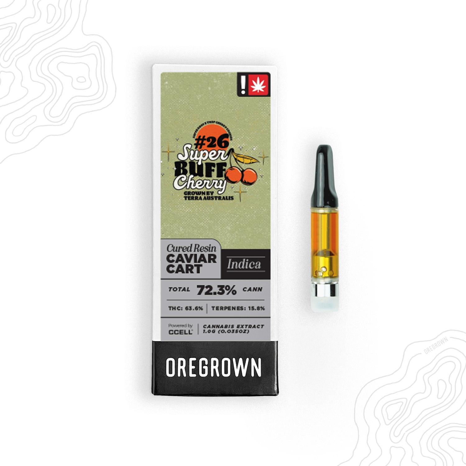Photograph of product: Oregrown | Cured Resin Caviar Cart 510 | Super Buff Cherries #26