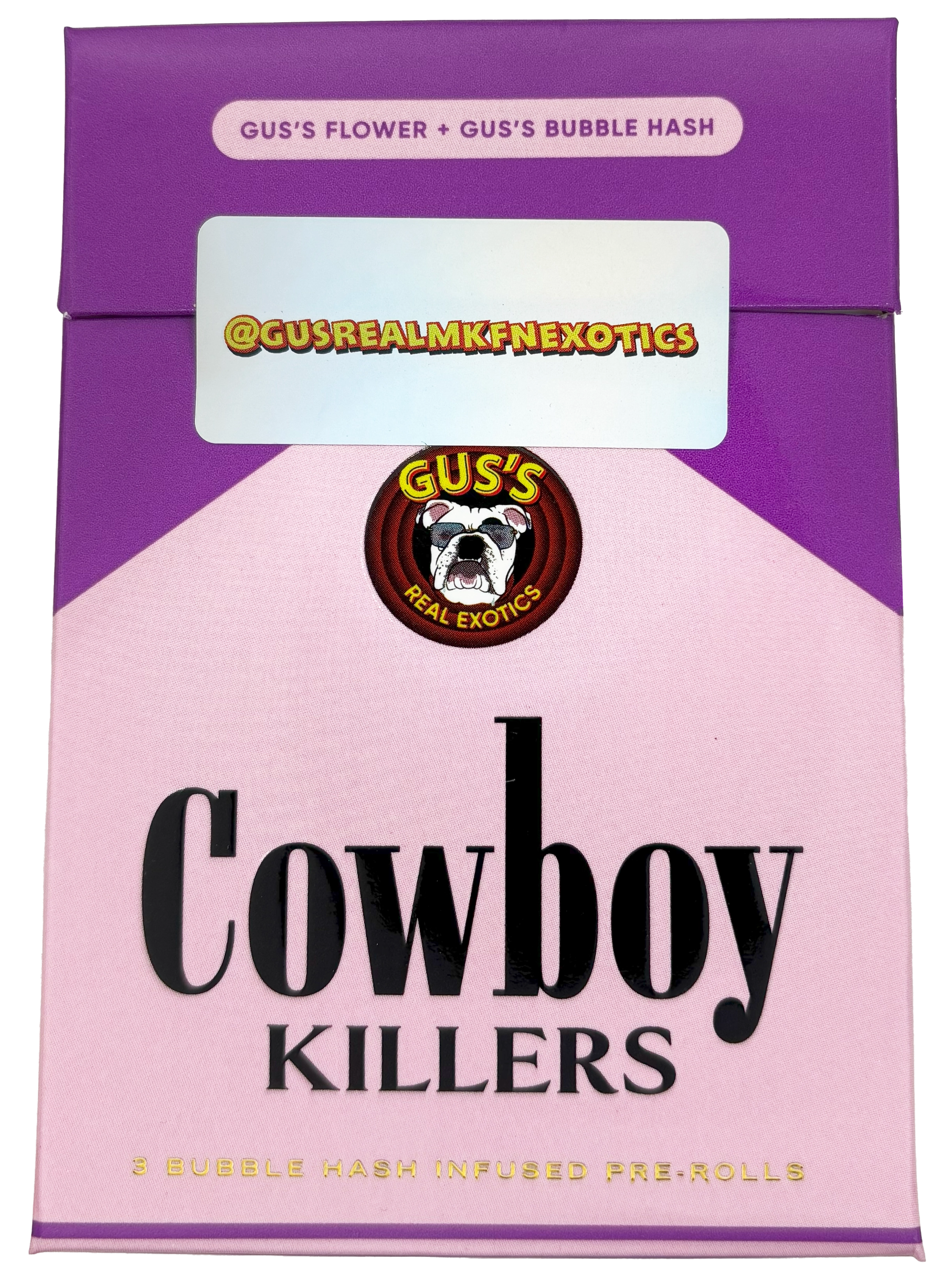 Photograph of product: Gus's Real Exotics | Rizz | Bubble au chocolat Infused Pre-Roll | 3-Pack