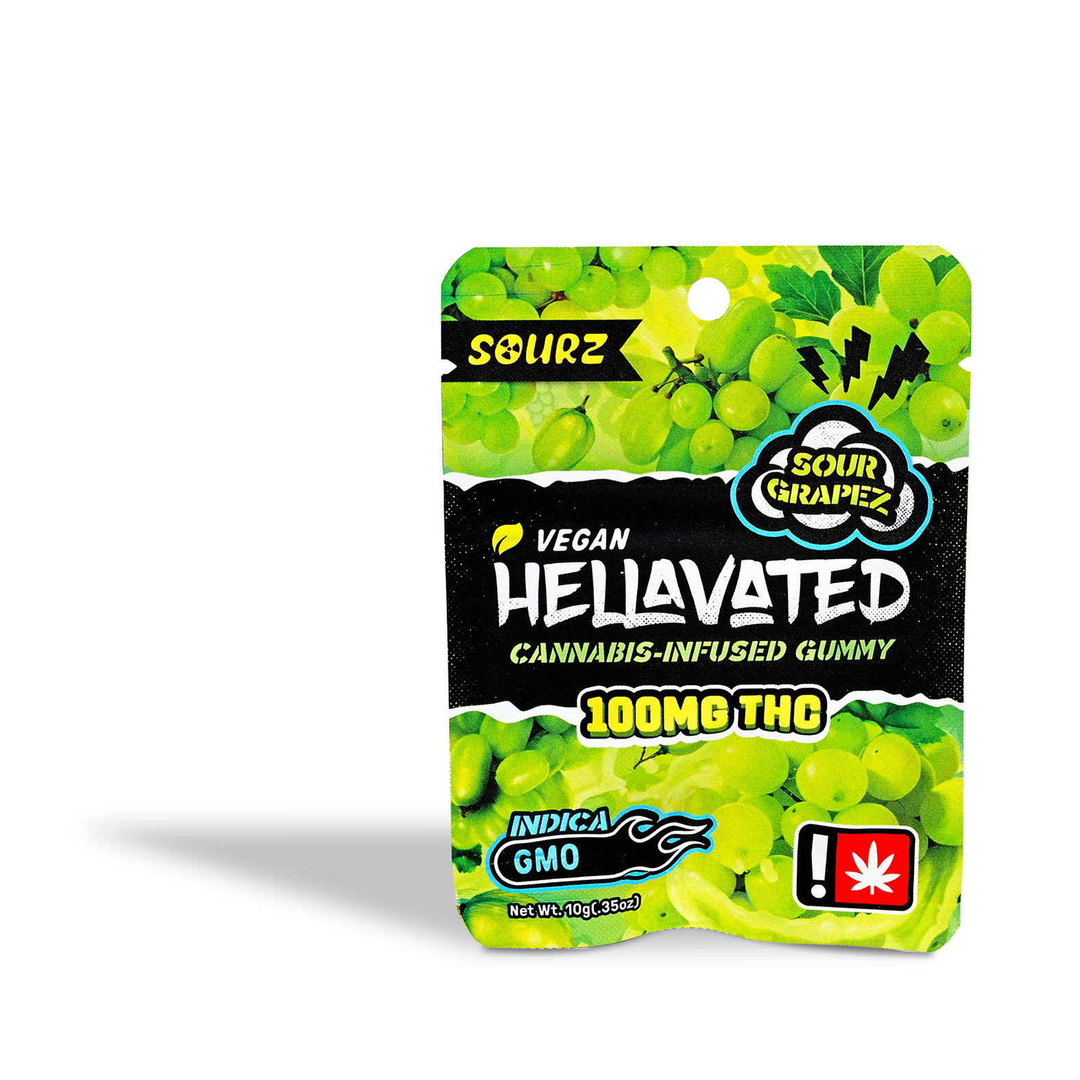 Photograph of product: Hellavated - Sour Grapez  Single Gummy 100mg - 0.35oz